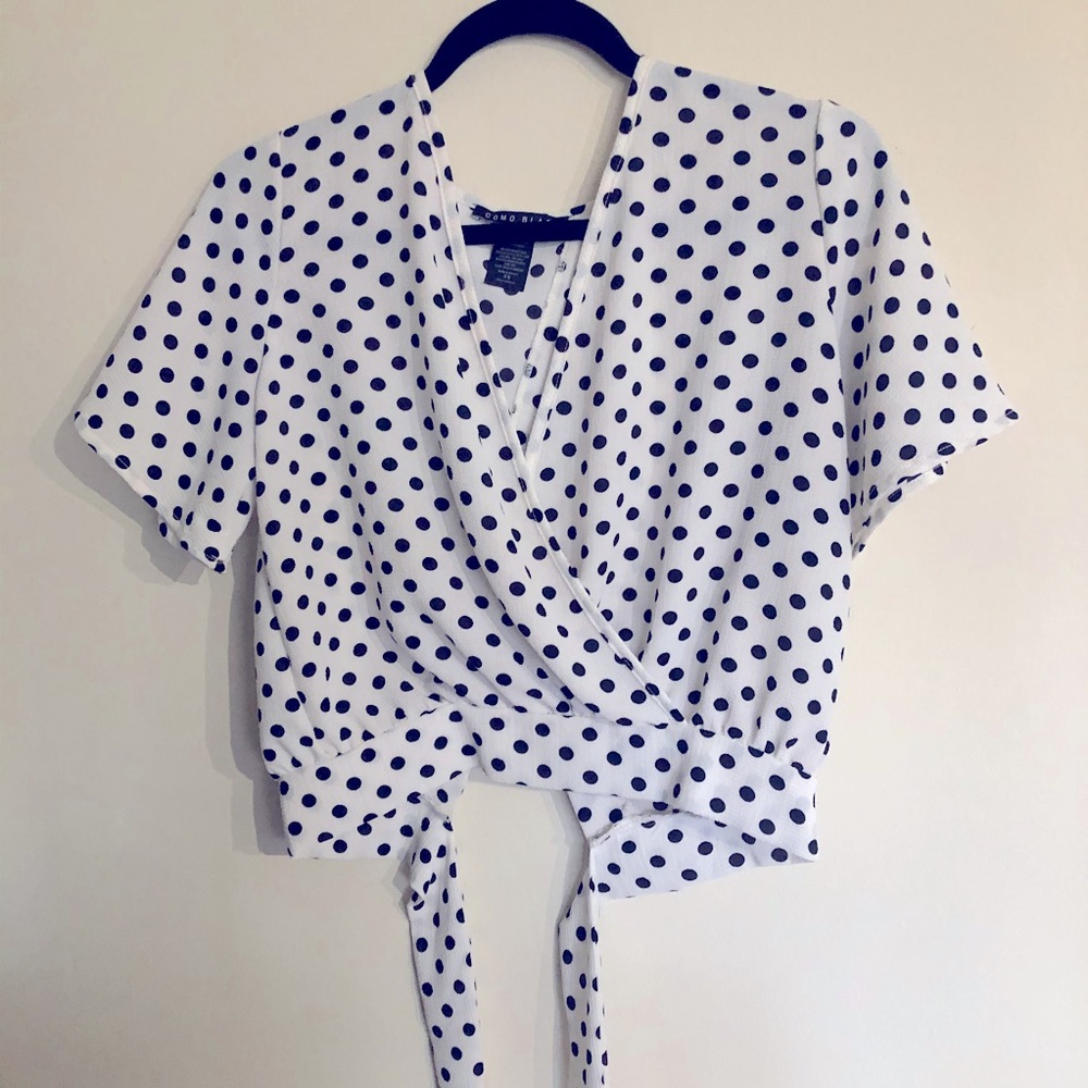 Polka Dot Wrap Top